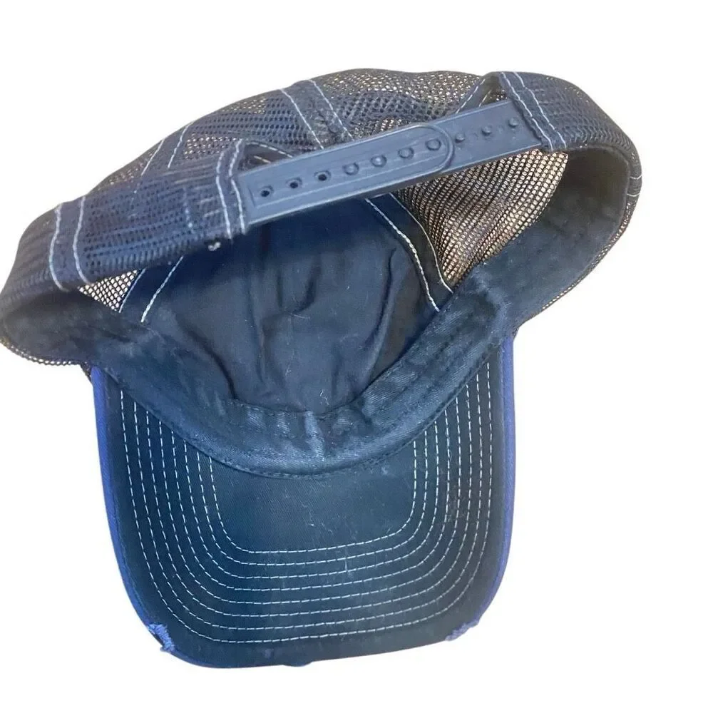 Panama Jack distressed hat, tan blue adjustable